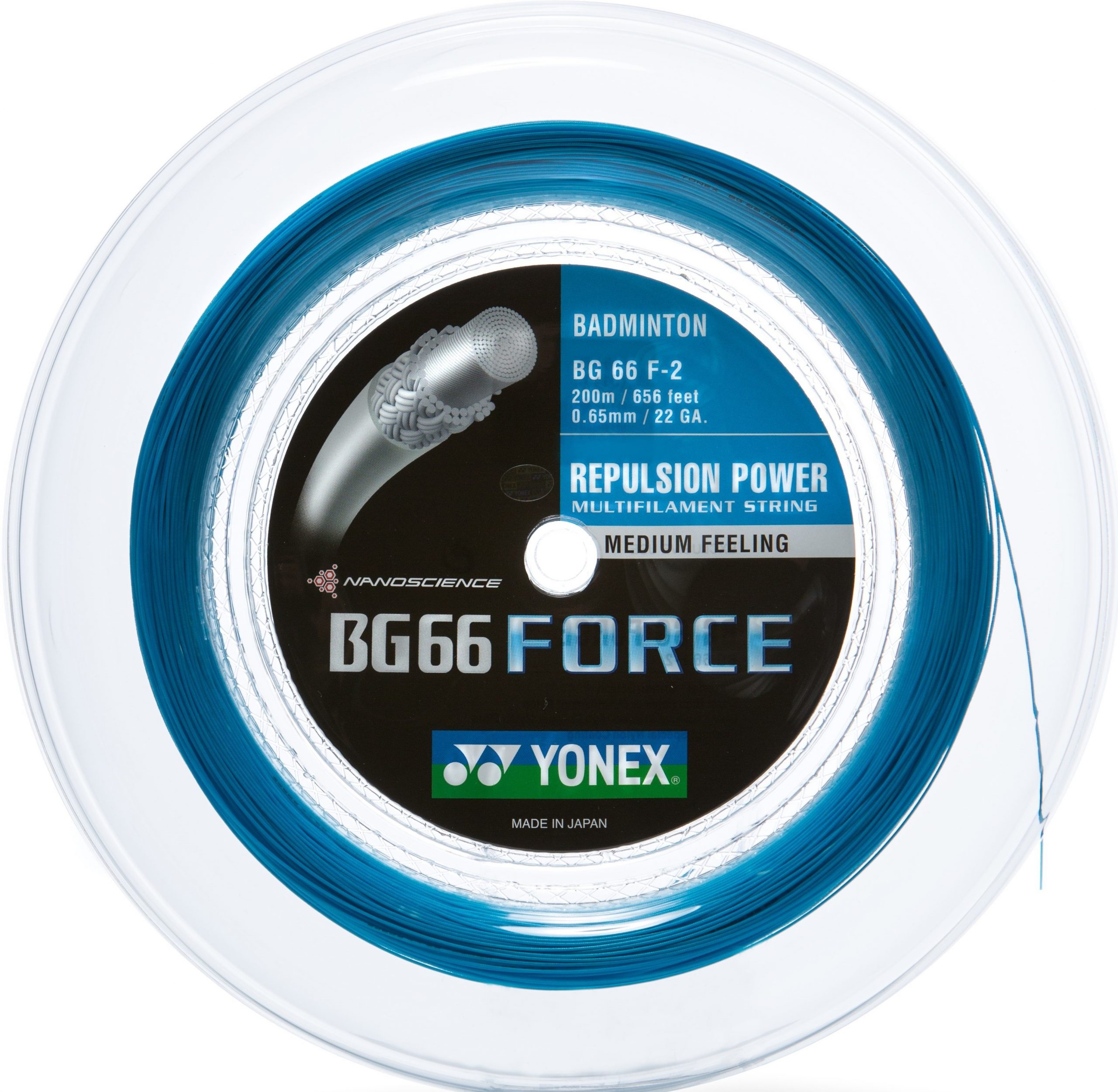 YONEX BG66 Force (0.65mm) BG66F Badminton String - 200m Reel