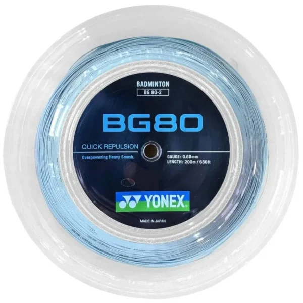 Yonex Badminton String BG80 200m Coil Sky Blue