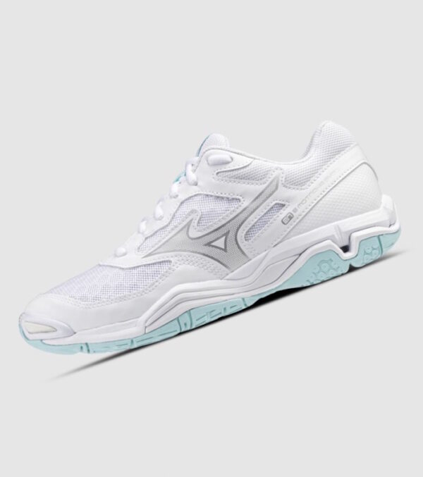 Mizuno Wave Phantom 3 White/Blue Tint Indoor / Netball Shoes