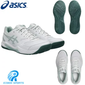 Asics Gel-Dedicate 8 White/Cold Moss Hard Court Tennis Shoes