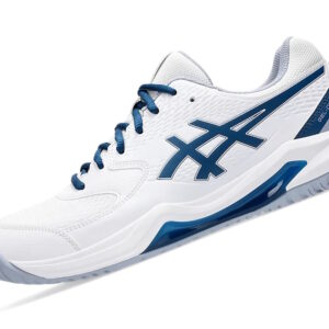 ASICS GEL Dedicate 8 White/Mako Blue Hard Court Tennis Shoes 1041A408