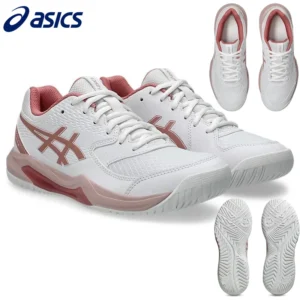 ASICS GEL Dedicate 8 White/Rose Rouge HC Women Tennis Shoes