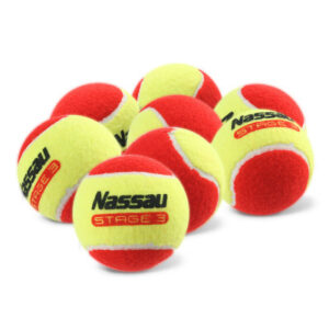 Nassau Satge 3 Red Junior 6 pcs pack Training Tennis Balls